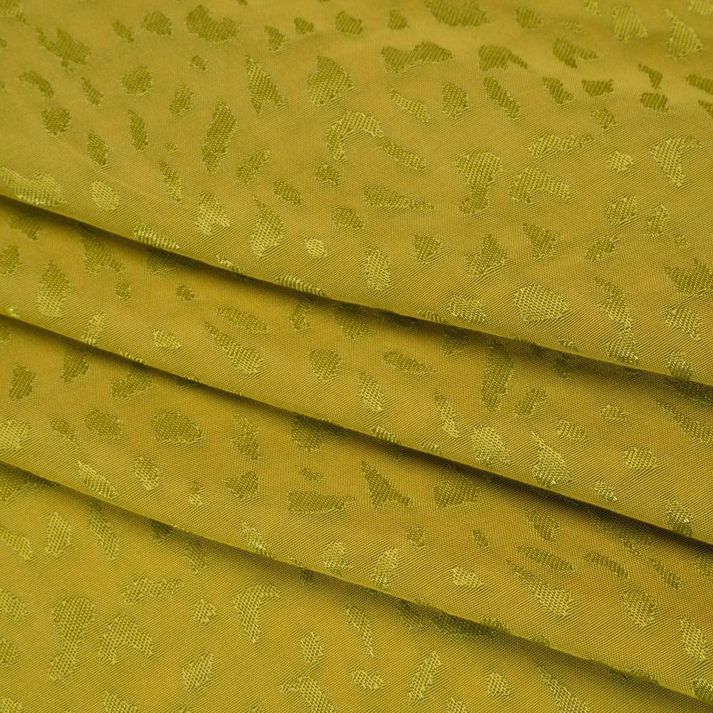Sustainable Viscose Cheetah Spots Jacquard - Kiwi Green - Mood Exclusive Zerene Collection - Folded