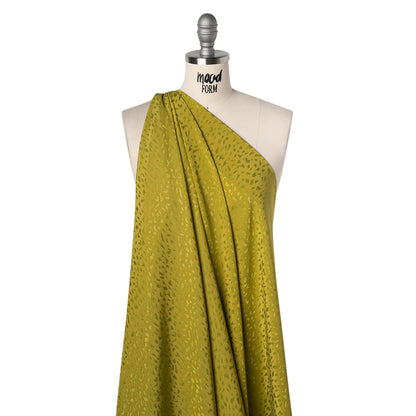 Sustainable Viscose Cheetah Spots Jacquard - Kiwi Green - Mood Exclusive Zerene Collection