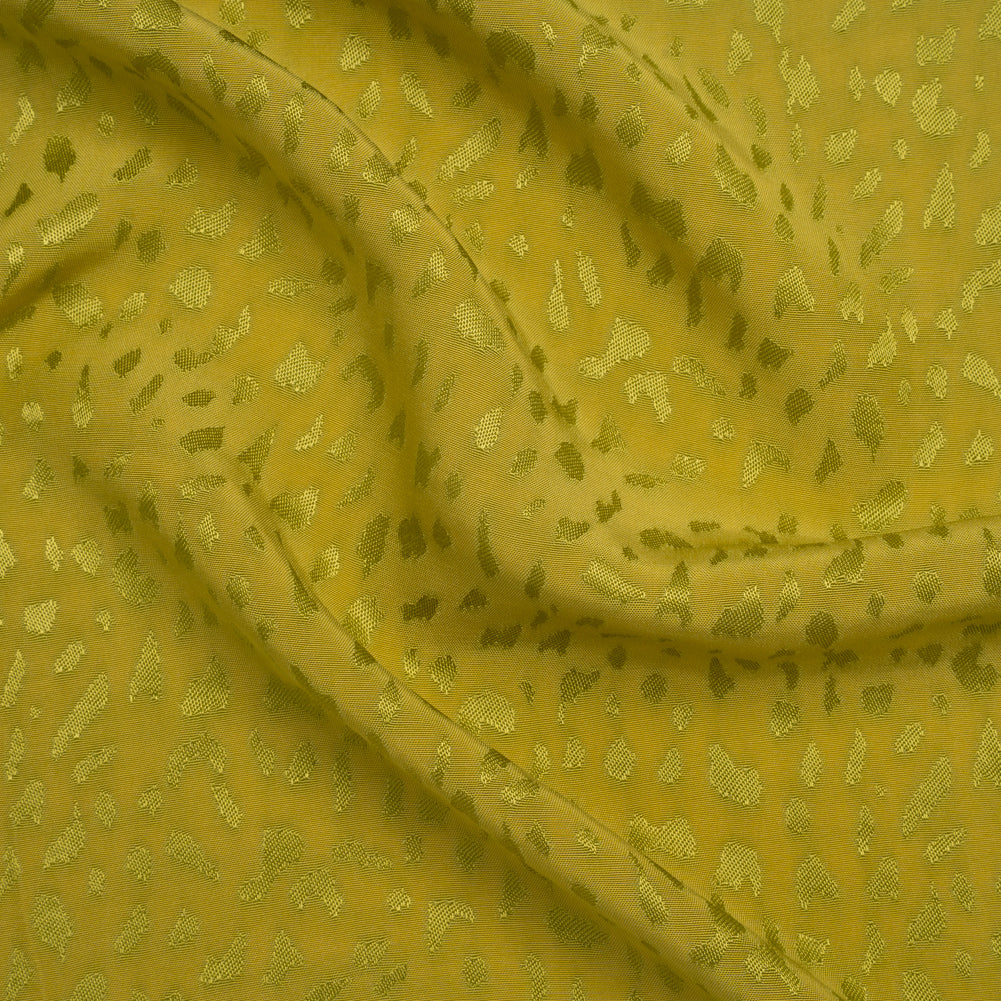 Sustainable Viscose Cheetah Spots Jacquard - Kiwi Green - Mood Exclusive Zerene Collection