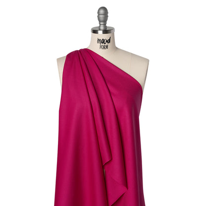 Virgin Merino Wool Twill Suiting Made in Italy - Cyclamen Pink