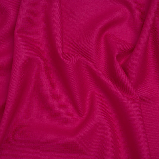 Virgin Merino Wool Twill Suiting Made in Italy - Cyclamen Pink