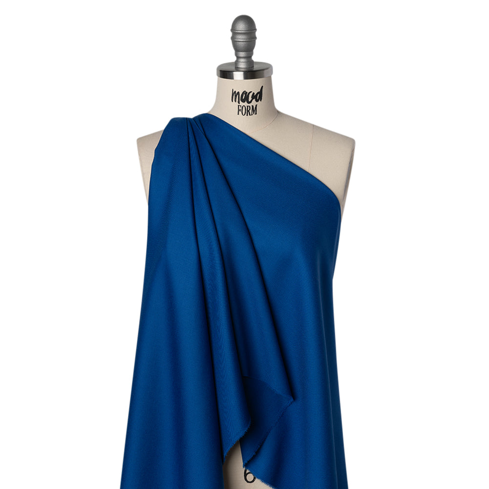 Virgin Merino Wool Twill Suiting Made in Italy - Cobalt Blue
