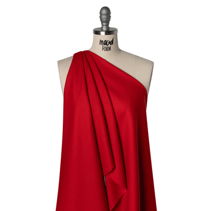 Virgin Merino Wool Twill Suiting Made in Italy - Red