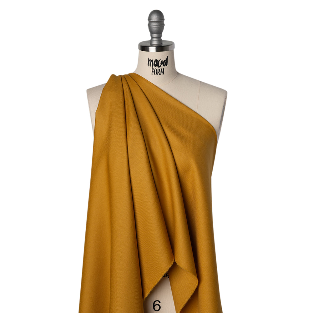 Virgin Merino Wool Twill Suiting Made in Italy - Yellow Ochre