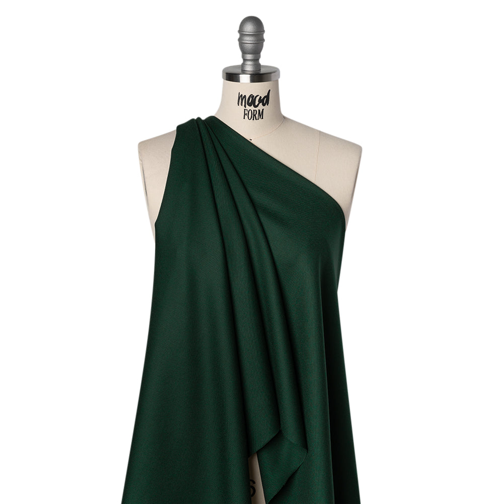 Virgin Merino Wool Twill Suiting Made in Italy - Dark Green