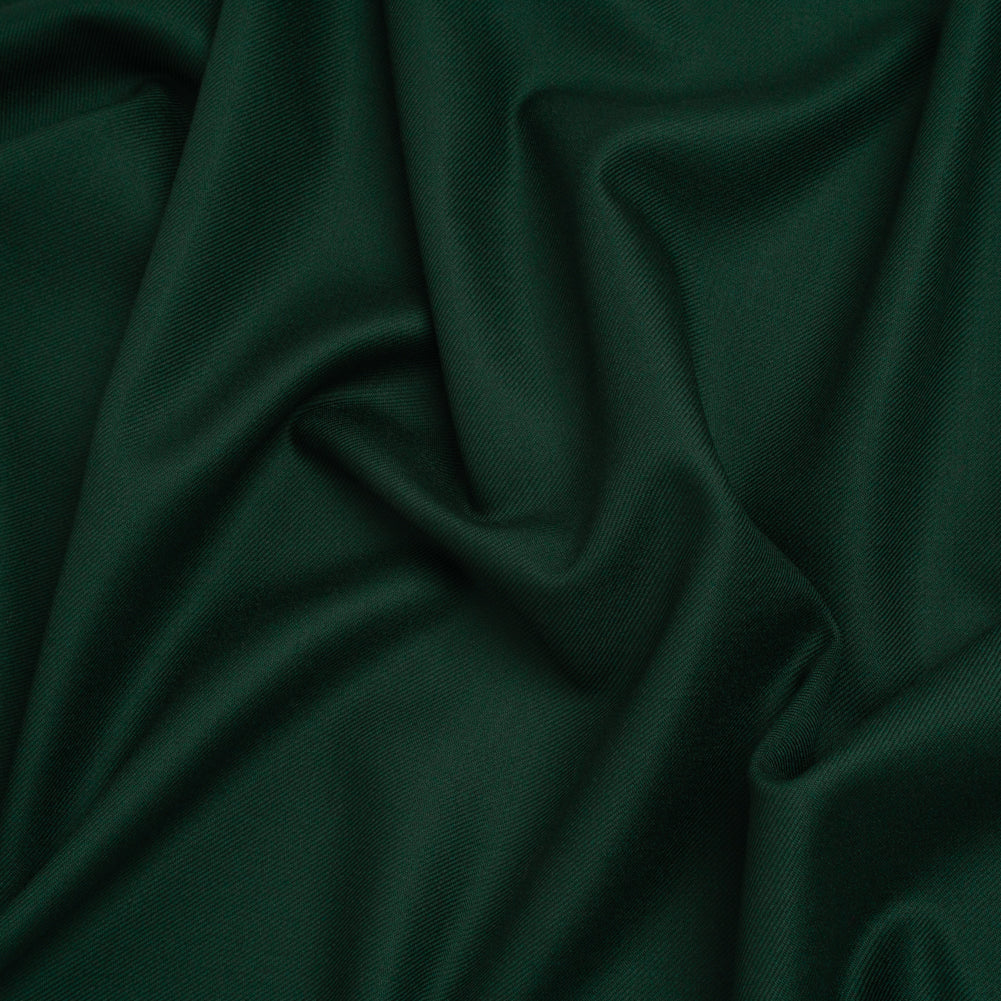 Virgin Merino Wool Twill Suiting Made in Italy - Dark Green
