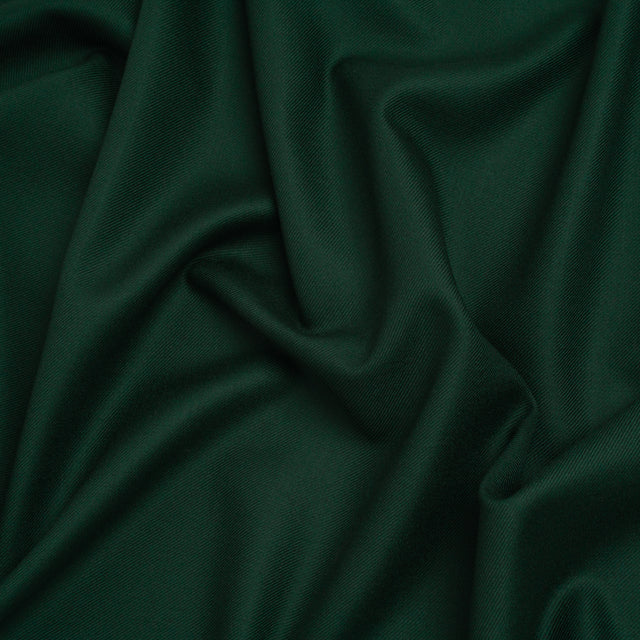 Virgin Merino Wool Twill Suiting Made in Italy - Dark Green