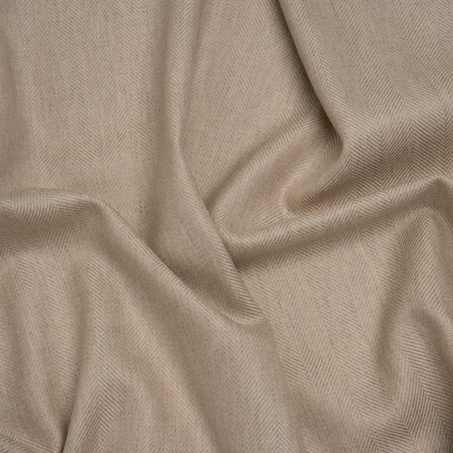 Virgin Wool Twill Made in Italy - Beige Herringbone