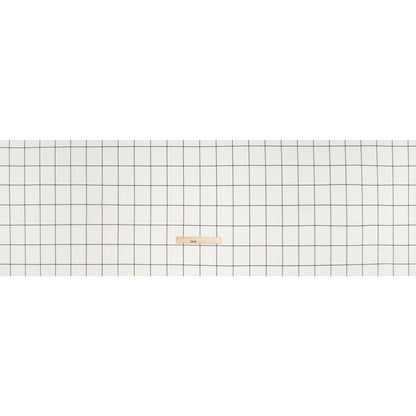Blended Super 120 Virgin Wool Twill Made in Italy - Cream and Black Windowpane Check