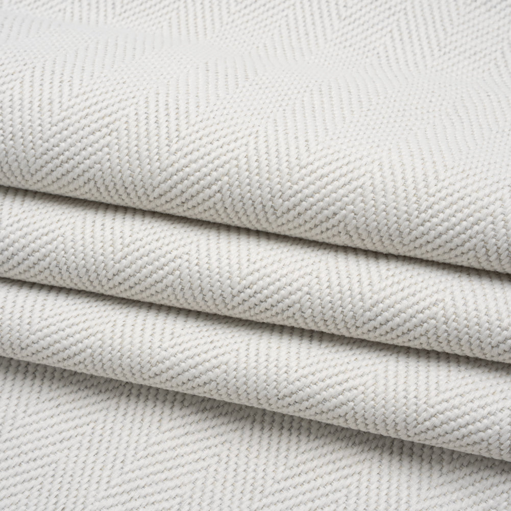 Olefin Upholstery Twill - Bone Railroaded Herringbone
