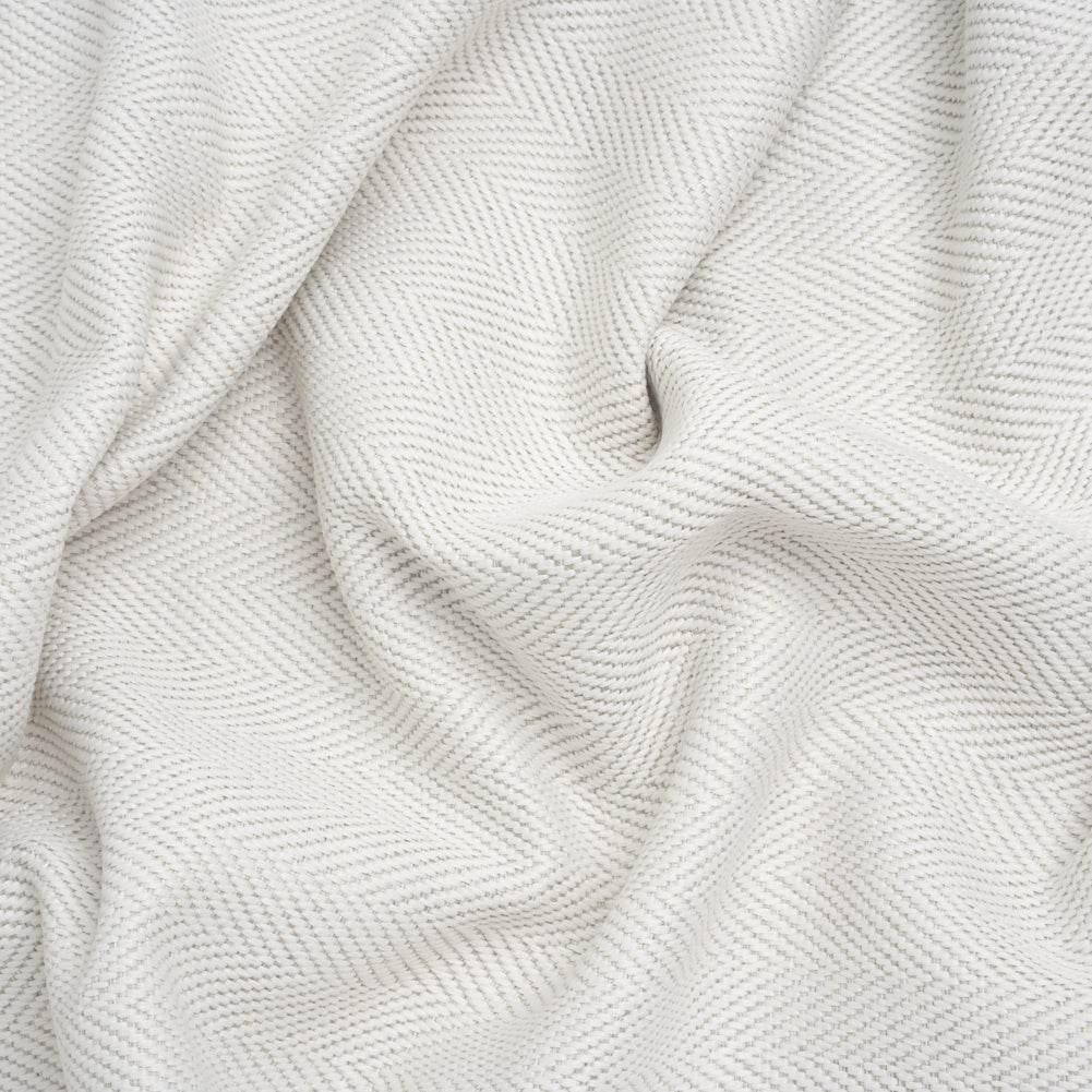 Olefin Upholstery Twill - Bone Railroaded Herringbone