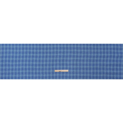 Medium Weight Linen Woven - Blue, White and Pink Plaid