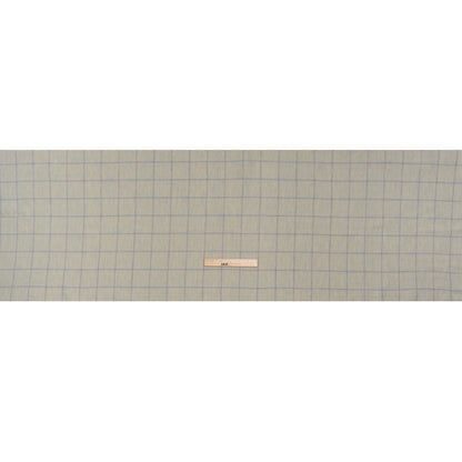 Medium Weight Linen Woven - Muted Blue and Light Purple Windowpane Checks