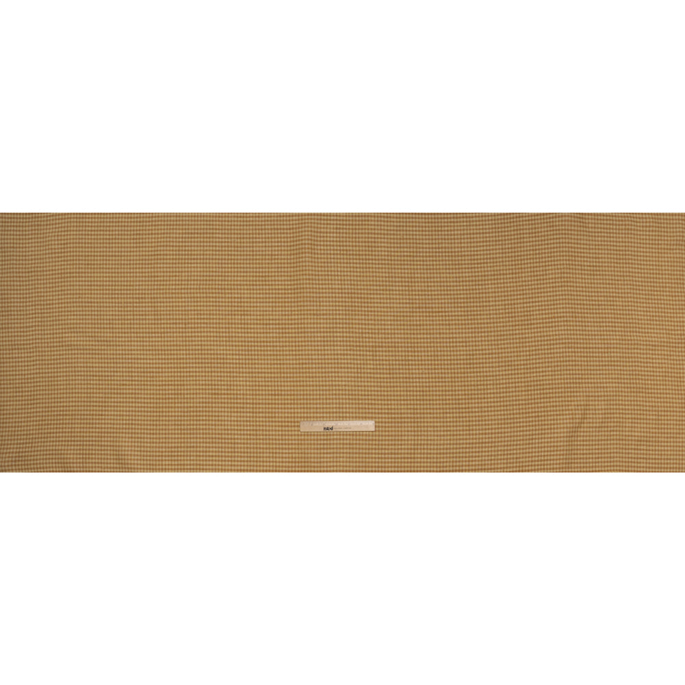 Medium Weight Linen Woven - Yellow Ochre and Banana Gingham Check