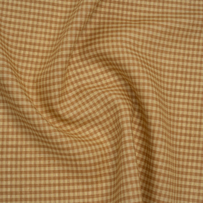 Medium Weight Linen Woven - Yellow Ochre and Banana Gingham Check