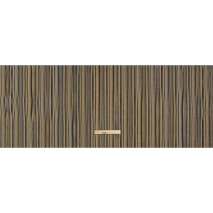 Medium Weight Linen Woven Print - Black, Olive Green and Beige Barcode Stripes