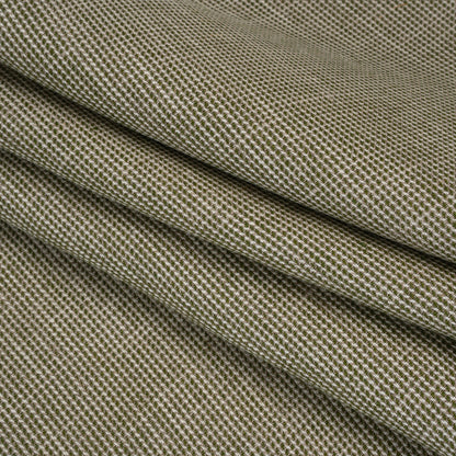 Linen Twill - Beige, Grass Green and White Stripes
