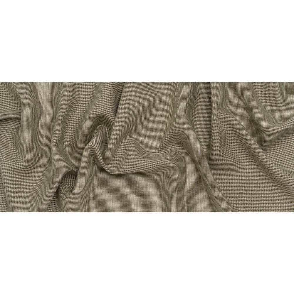 Linen Twill - Beige, Grass Green and White Stripes