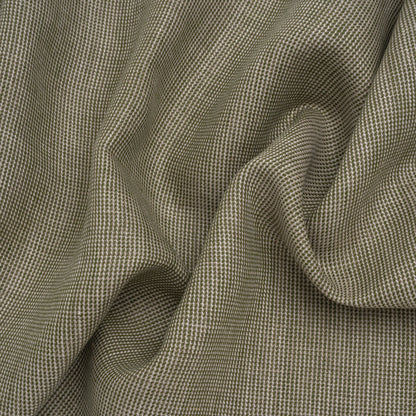 Linen Twill - Beige, Grass Green and White Stripes