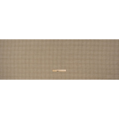 Medium Weight Linen Woven - Oatmeal Beige and White Fine Plaid