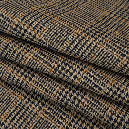 Linen Twill - Black, Beige and Tan Glen Plaid