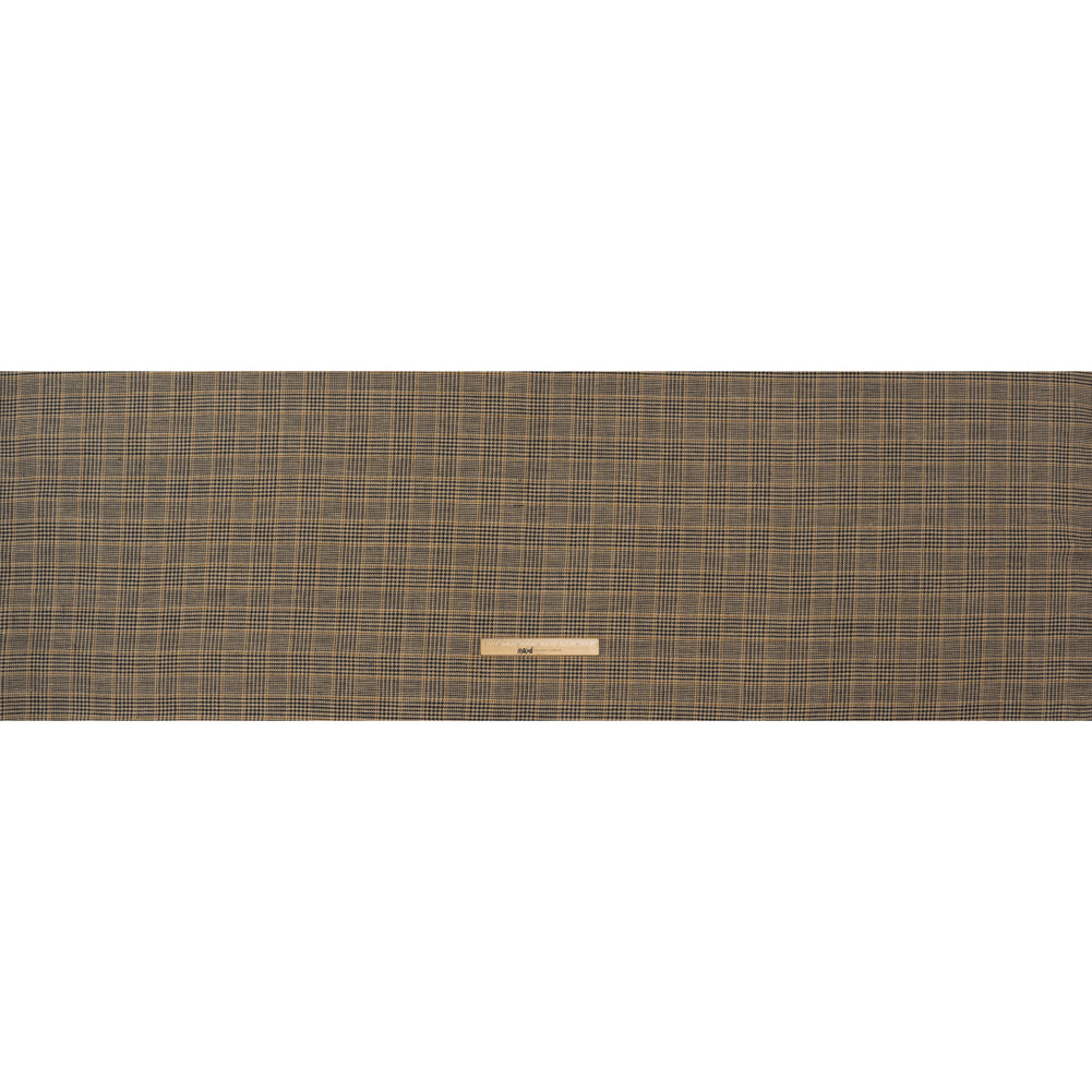 Linen Twill - Black, Beige and Tan Glen Plaid