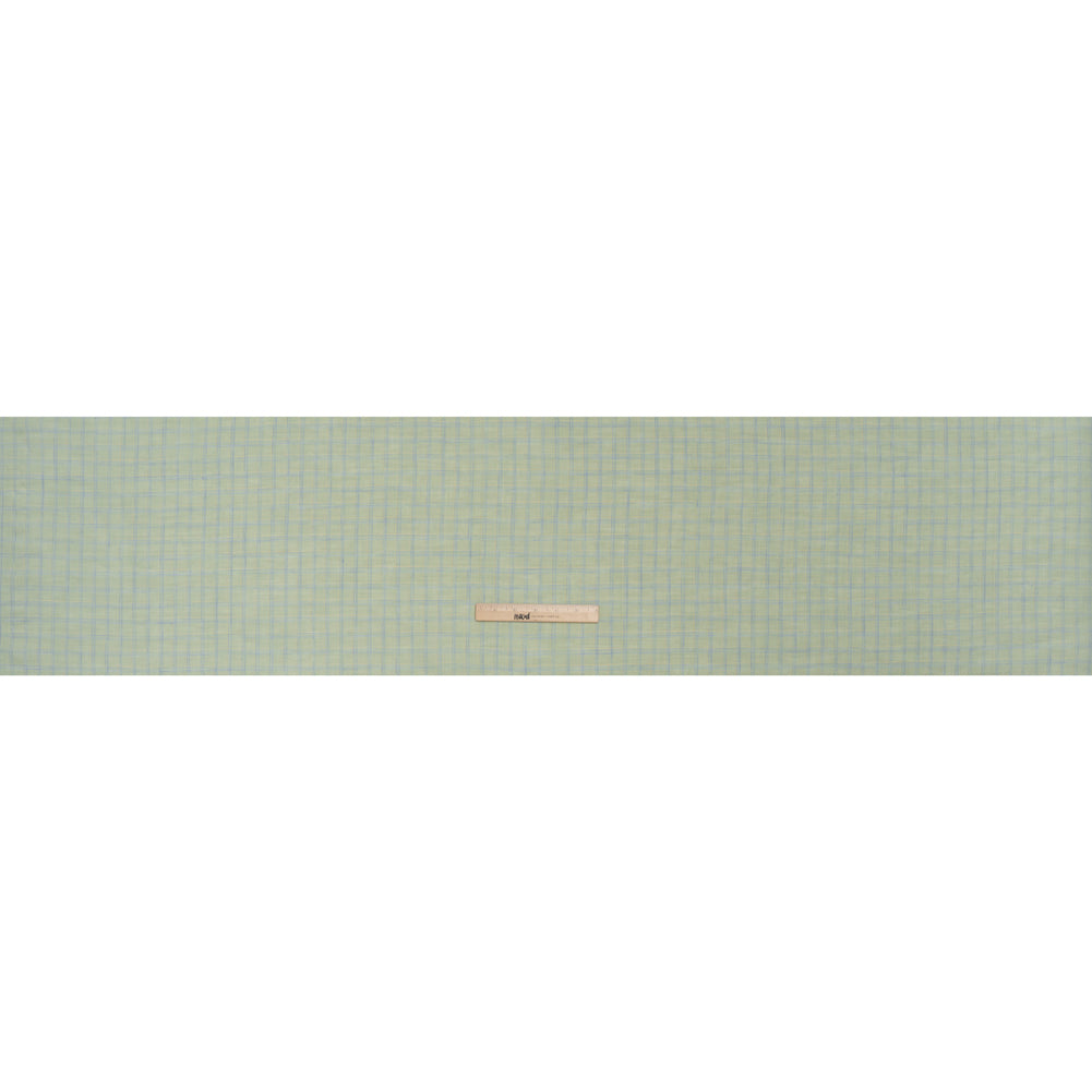 Lightweight Linen Woven - Mint Green, Sky Blue and Pale Yellow Plaid