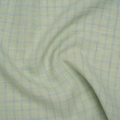 Lightweight Linen Woven - Mint Green, Sky Blue and Pale Yellow Plaid