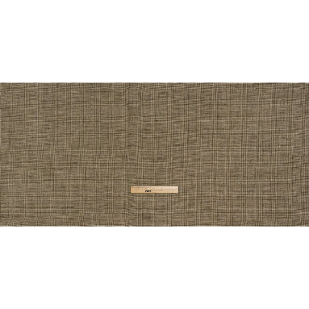 Medium Weight Linen Woven - Cream, Beige and Green Glen Check - Full