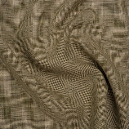 Medium Weight Linen Woven - Cream, Beige and Green Glen Check