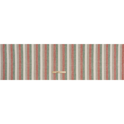 Heavyweight Linen Woven - Red, Green and White Awning Stripes - Full