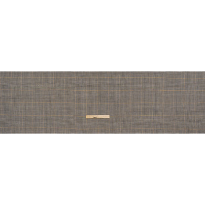Linen Twill - Dark Olive, Pale Blue and Yellow Ochre Glen Plaid - Full