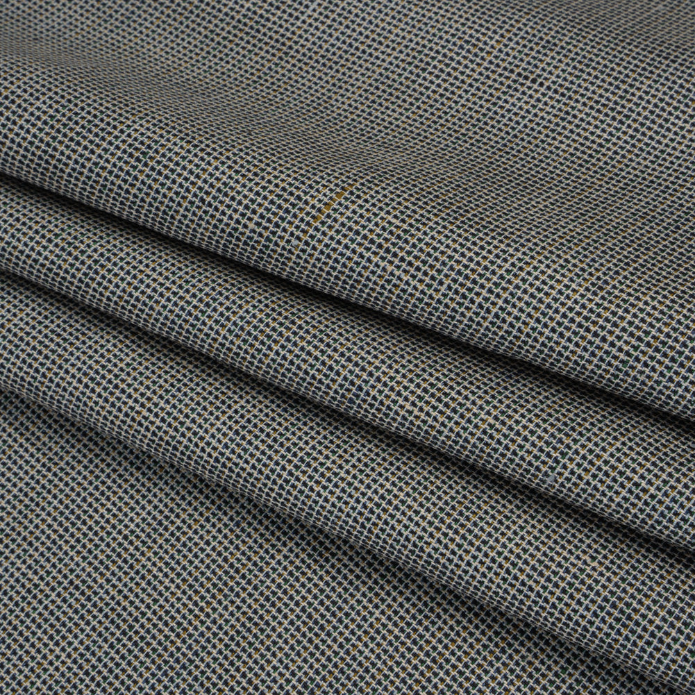 Linen Twill - Blue, Brown and Green Mottled Folded