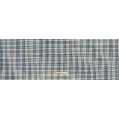 Medium Weight Linen Woven - Country Blue and Cream Plaid - Full