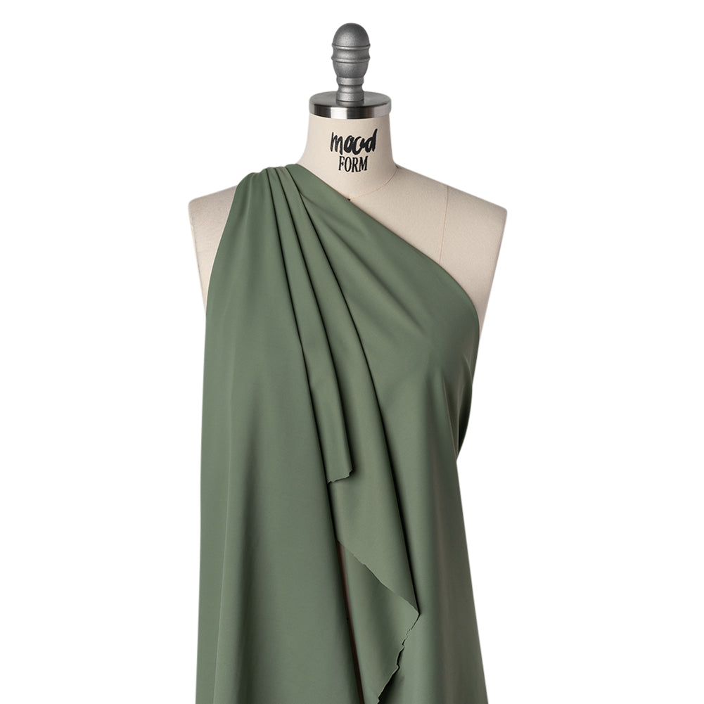 Stretch Econyl Nylon Jersey - Army Green - Designer Deadstock - Drape