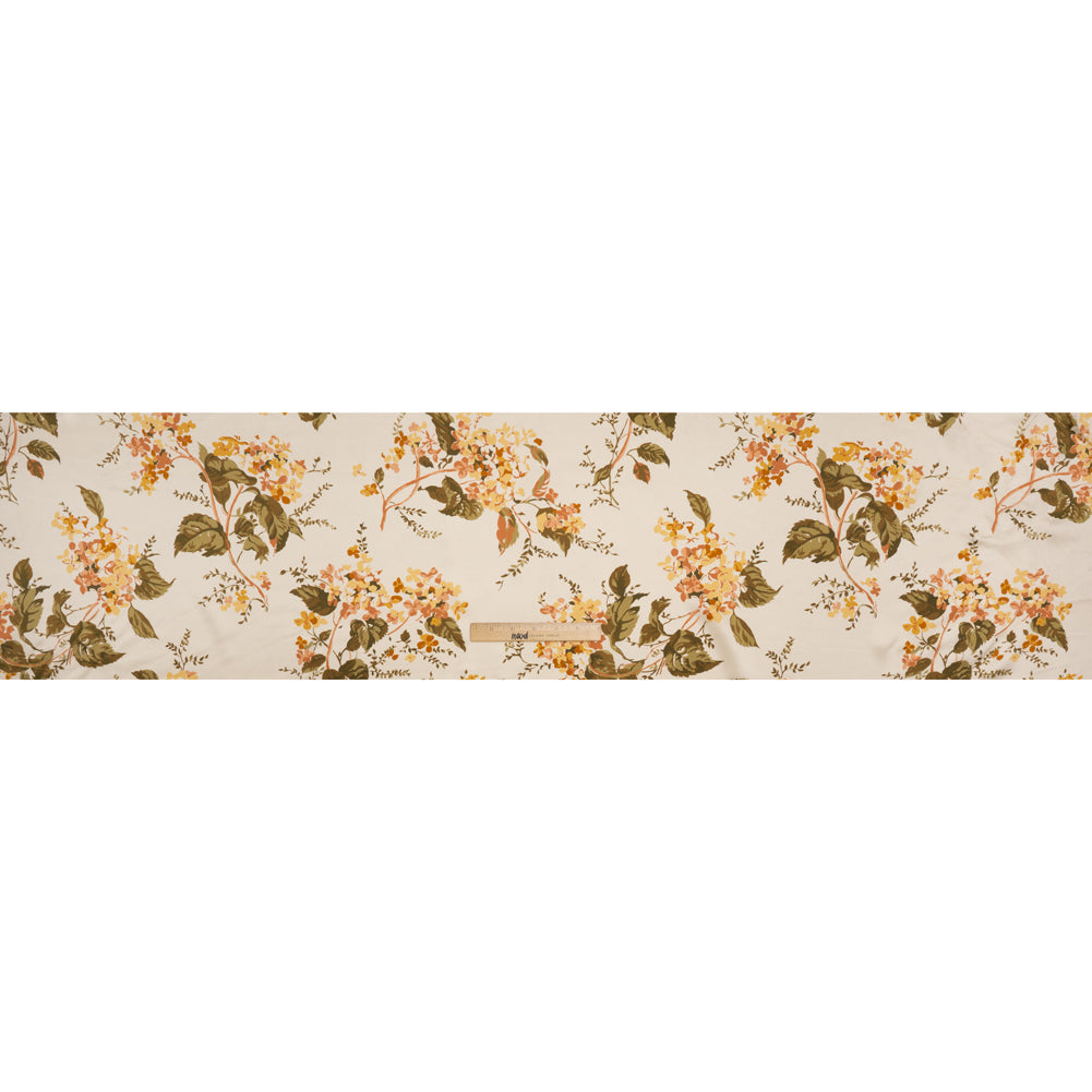 Silk Charmeuse Print by The Reformation - Champagne Cream, Light Dusty Golden Yellow, Blush Pink Floral - Deadstock - Full