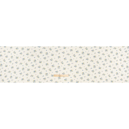 Sustainable Viscose Crepe Print - Steel Blue, Lilac Purple and Cream Floral - Designer Deadstock