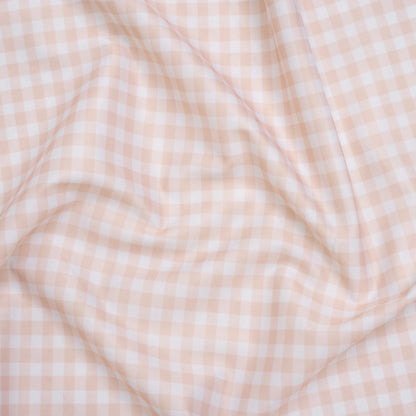 Stretch Econyl Nylon Jersey Print - Light Blush Pink Gingham - Designer Deadstock
