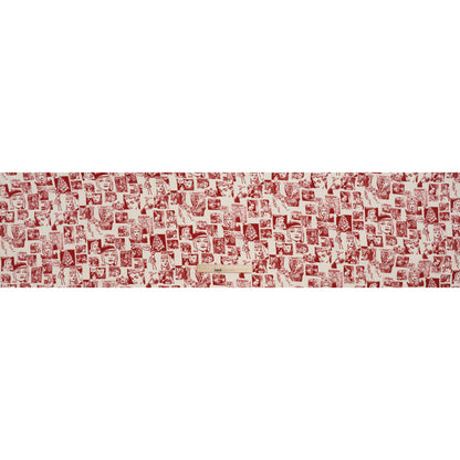 Sustainable Viscose Crepe Print - Lipstick Red and Cream Comic Book Illustration - Designer Deadstock