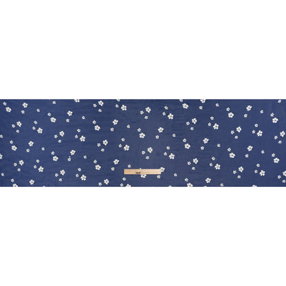 Viscose Georgette Print by The Reformation -Navy Blue and White Floral - Deadstock