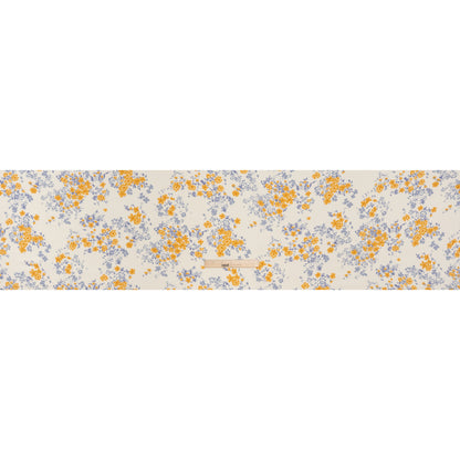 Sustainable Viscose Crepe Print - Golden Yellow, Powder Blue and Cream Floral - Designer Deadstock