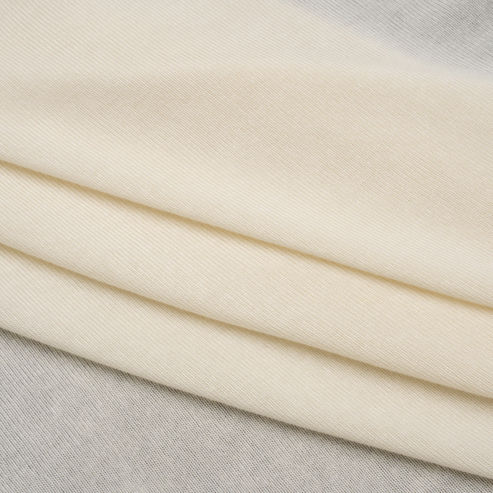Stretch Tencel Sweater Knit - Eggshell - Designer Deadstock - Folded