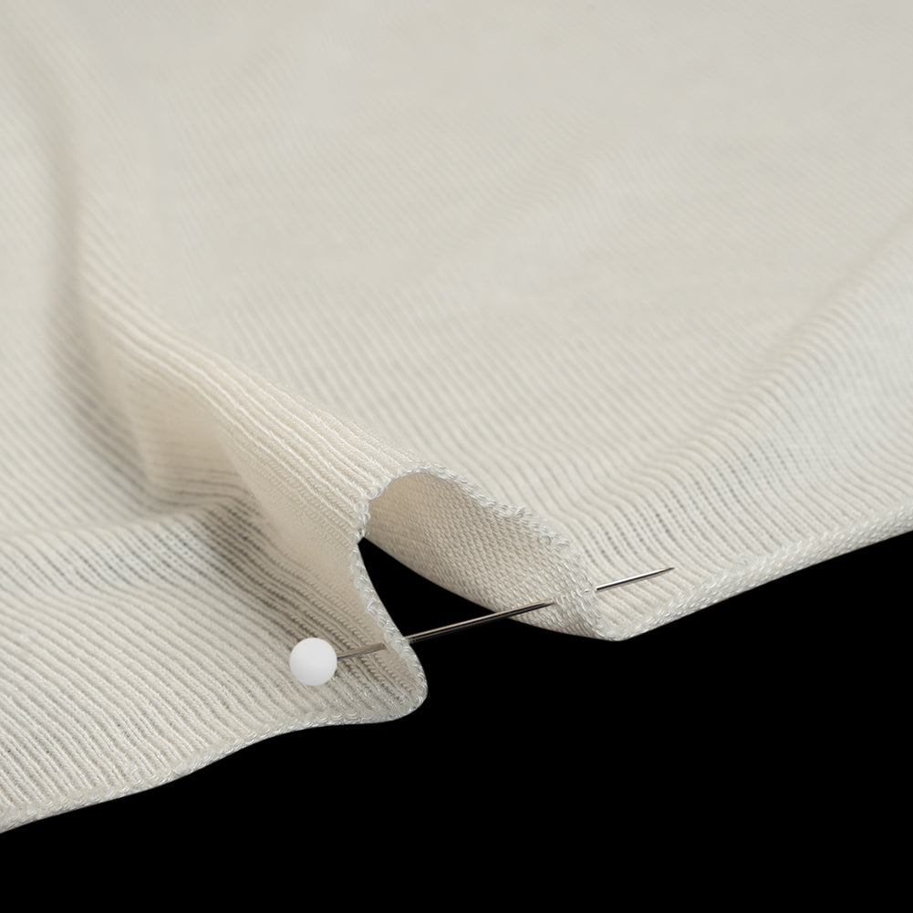 Stretch Tencel Sweater Knit - Eggshell - Designer Deadstock - Detail