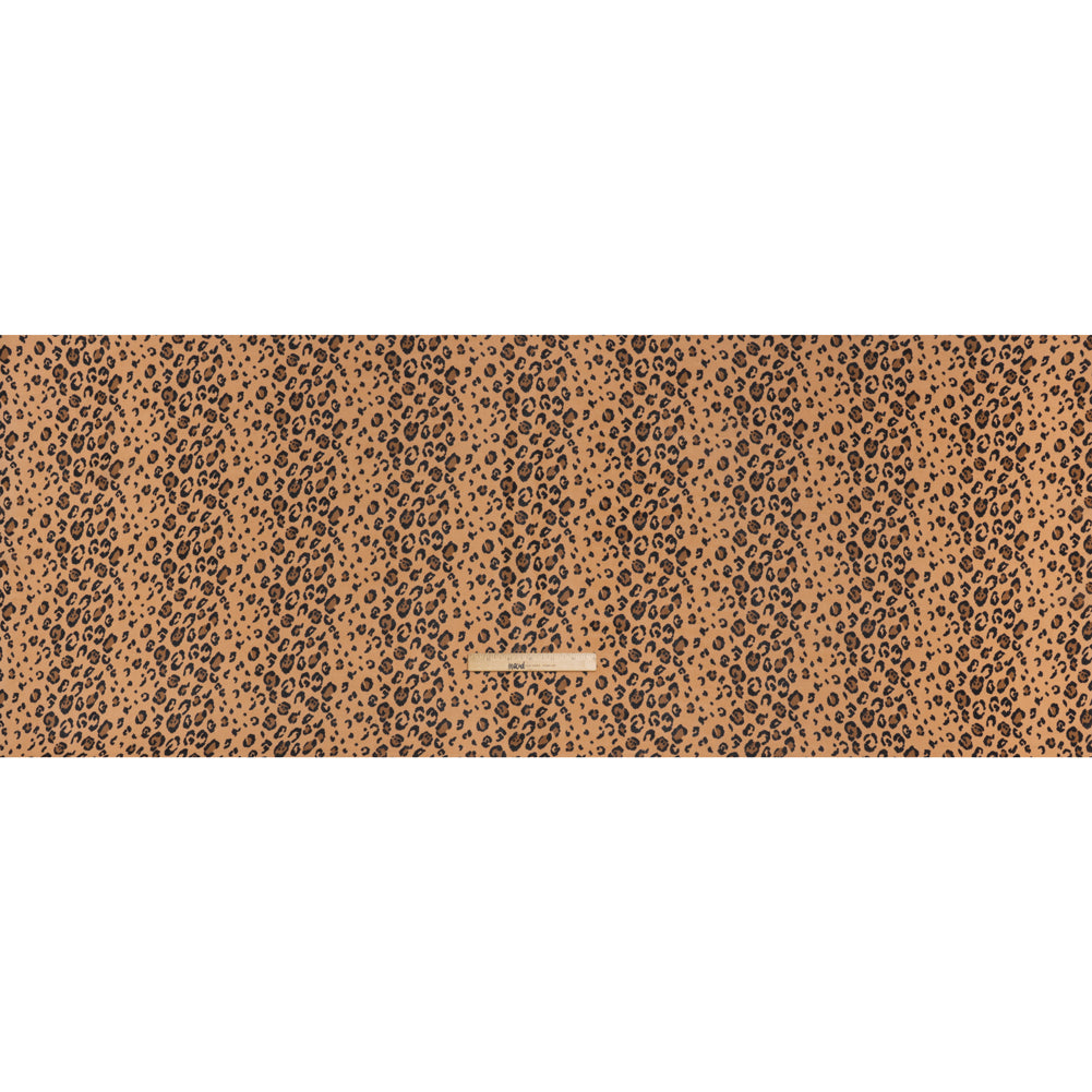 Viscose Georgette Print by The Reformation - Saddle Brown and Black Leopard Spots - Deadstock - Full