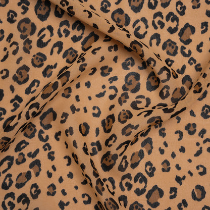 Viscose Georgette Print by The Reformation - Saddle Brown and Black Leopard Spots - Deadstock