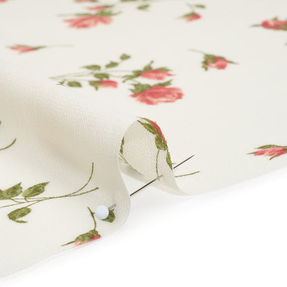 Viscose Georgette Print by The Reformation - Blush Pink and Eggshell Rose Floral - Deadstock