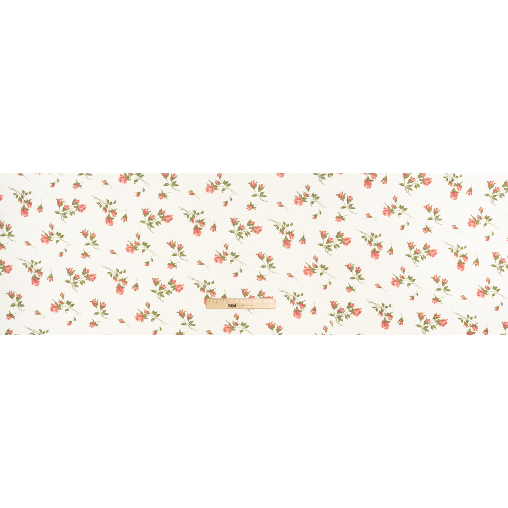 Viscose Georgette Print by The Reformation - Blush Pink and Eggshell Rose Floral - Deadstock - Full