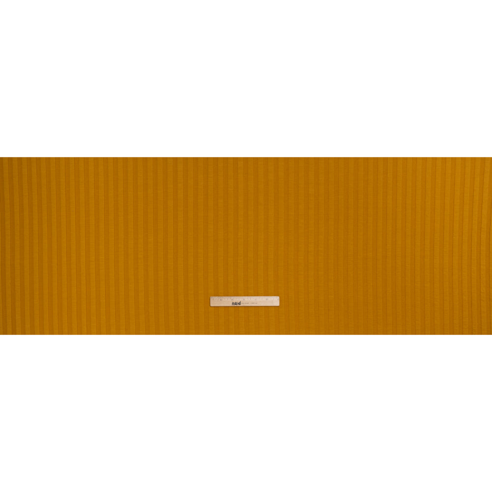 Stretch Tencel Rib Knit - Golden Yellow - Designer Deadstock - Full