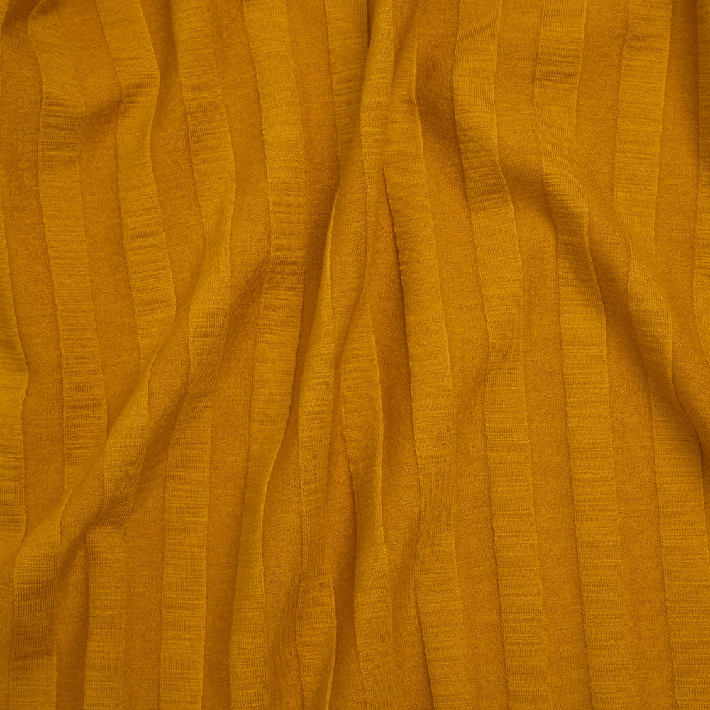 Stretch Tencel Rib Knit - Golden Yellow - Designer Deadstock
