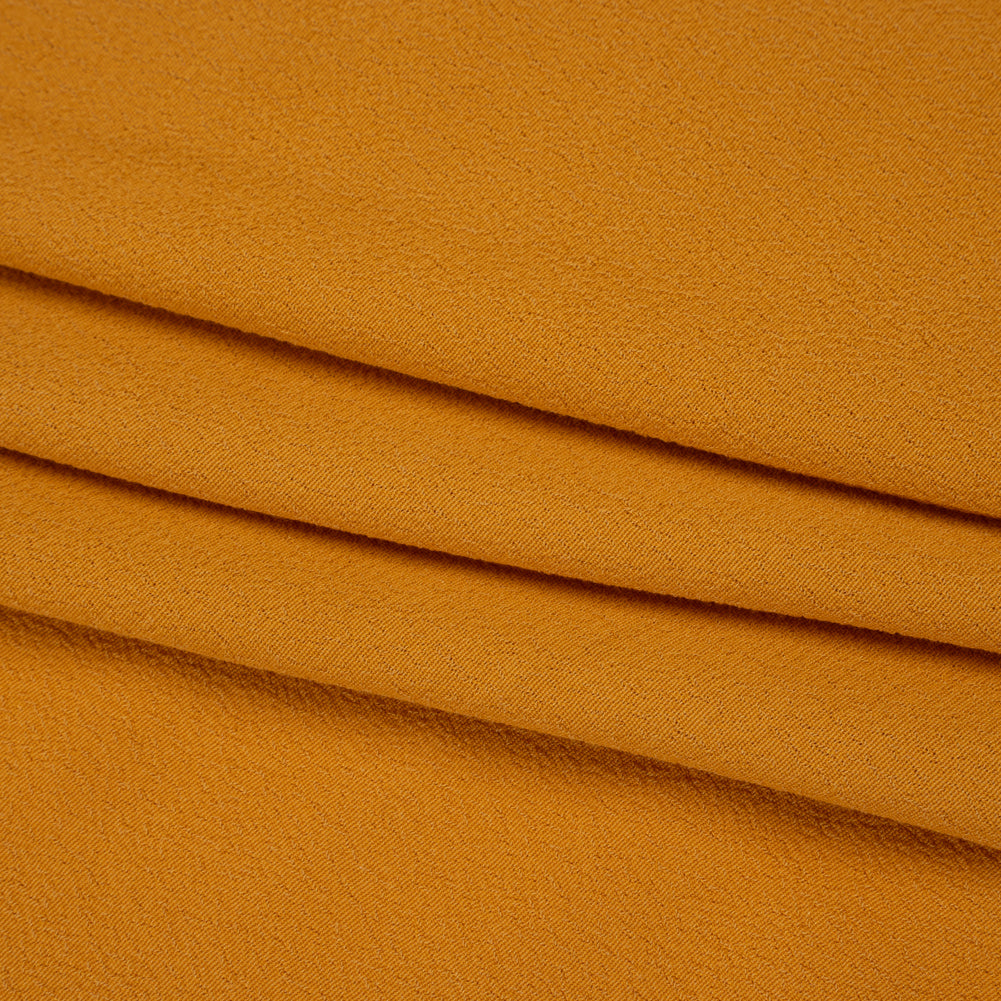 Rayon Blend Ghost Crepe by The Reformation - Golden Mustard Yellow - Deadstock - Folded